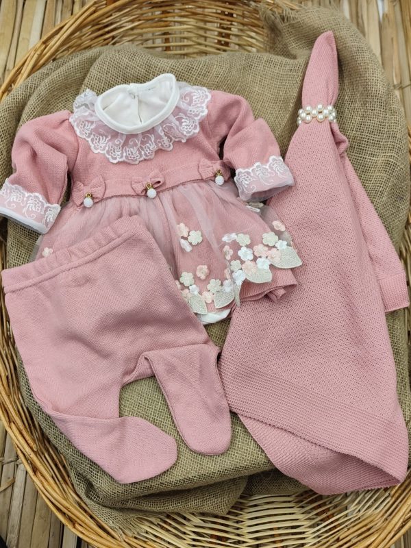 Kit Saída Maternidade em Tricô Luxo