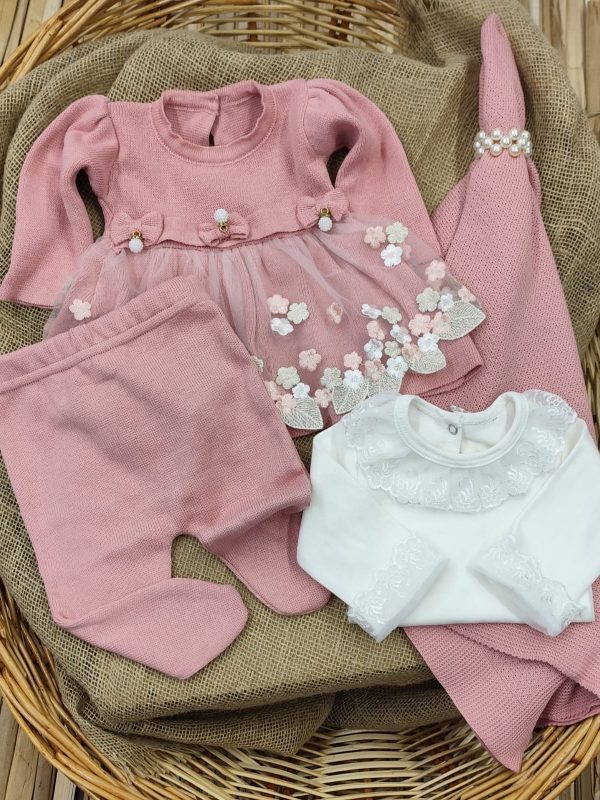 Kit Saída Maternidade em Tricô Luxo