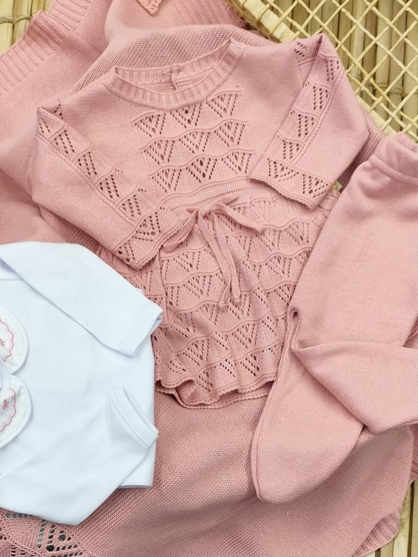 Saída Maternidade em Tricô Fita Luxo