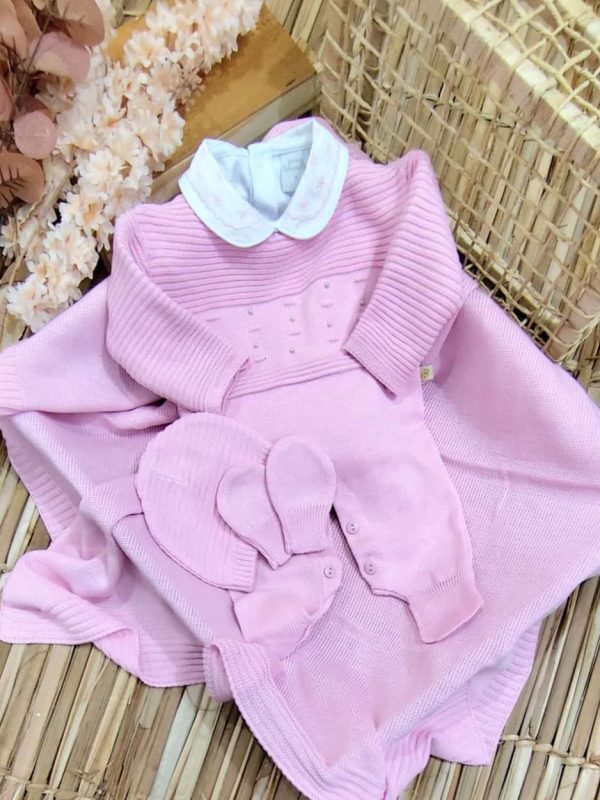 Kit Saída de Maternidade em Tricô - Pérola Elegante