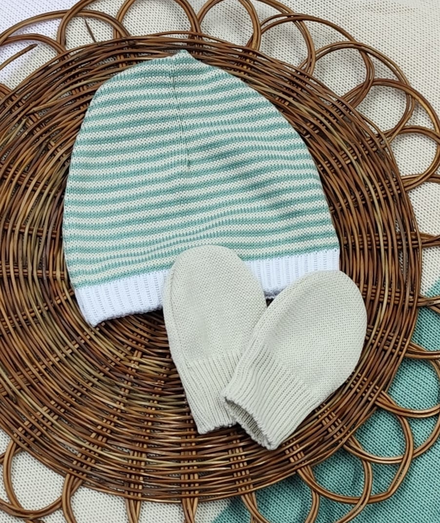 Kit Completo de Saída de Maternidade em Tricô Bebê Menino - Imagem 6