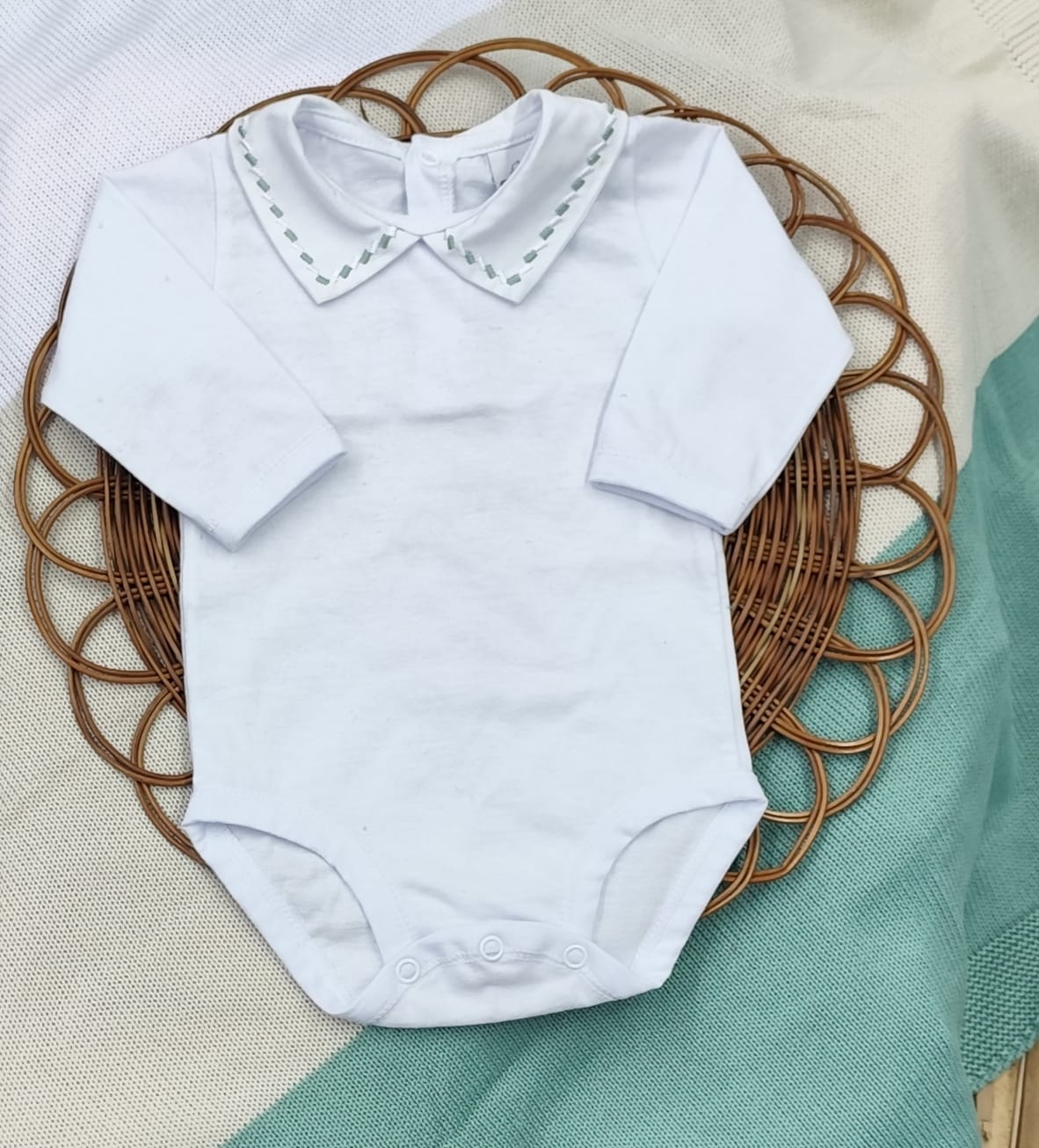 Kit Completo de Saída de Maternidade em Tricô Bebê Menino - Imagem 5